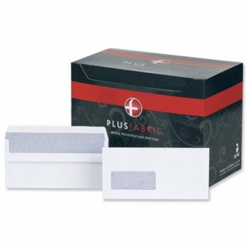 Plus Fabric Envelopes Wallet Self Seal Window A 120gsm DL White C22570 - Pack 500