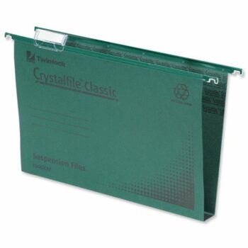 Rexel CrystalFile A4 Suspension Files Green 30mm 70621 - Pack 50
