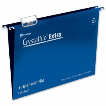 Rexel Crystalfile Extra Suspension Files Foolscap Blue 70630 - Pack 25