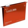 Rexel Crystalfile Extra Suspension Files Foolscap Red 70629 - Pack 25