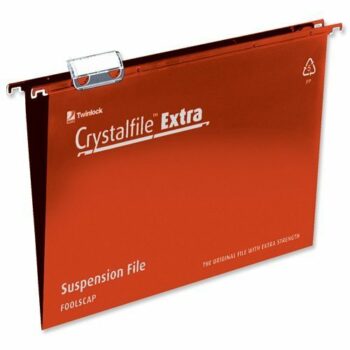 Rexel Crystalfile Extra Suspension Files Foolscap Red 70629 - Pack 25