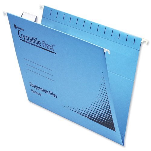 Rexel Crystalfile Flexi Files Foolscap Blue 3000041 - Pack 50