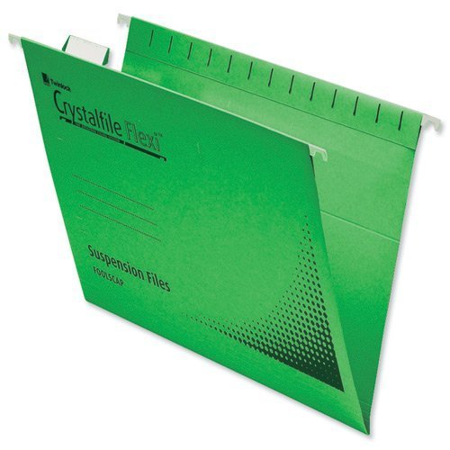 Rexel Crystalfile Flexi Files Foolscap Green 3000040 - Pack 50