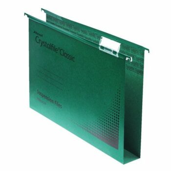 Rexel CrystalFile Foolscap Suspension Files Green 30mm 78041 - Pack 50
