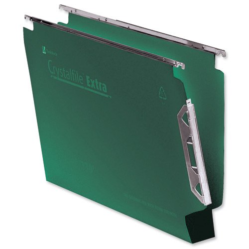 Rexel Crystalfile Lateral 330 Files 50mm Green 70672 - Pack 25