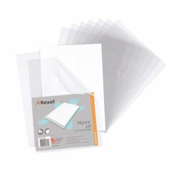Rexel Nyrex Cut Flush Folders Clear A4 12153 - Pack 25