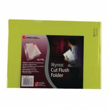 Rexel Nyrex Cut Flush Folders Yellow A4 12161YE - Pack 25