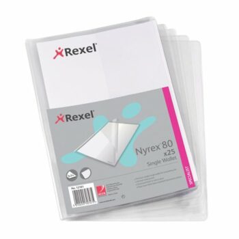 Rexel Nyrex Single Wallet Vertical Pocket A4 Clear 12181 - Pack 25