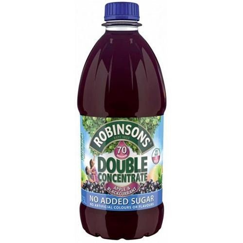 Robinsons Squash Double Concentrate 1.75 Litres Apple and Blackcurrant - Pack 2