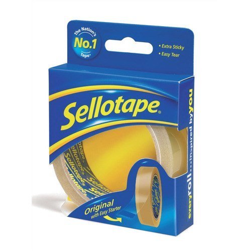 Sellotape Original Golden Tape 24mmx50m Roll Small 1443266 - Pack 6