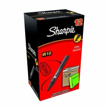Sharpie W10 Permanent Marker Chisel Tip Black S0192654 - Pack 12