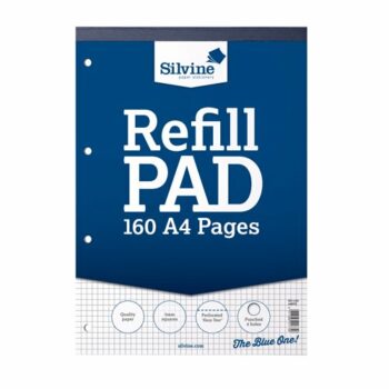 Silvine Refill Pad Headbound Punched Graph 5mm 160pp A4 A4RPX - Pack 6