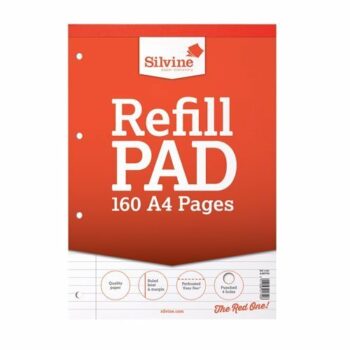 Silvine Refill Pad Headbound Punched Ruled Margin 160pp A4 A4RPFM - Pack 6