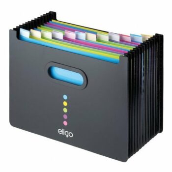 Snopake Eligo Desk Organiser File Polyprop 13-Part Landscape Black 15174