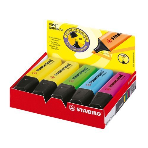 STABILO BOSS Highlighter Chisel Tip Assorted 70/10-1 - Pack 10