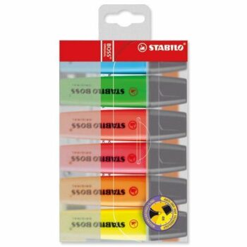 STABILO BOSS Highlighter Chisel Tip Assorted 70/6 - Wallet 6