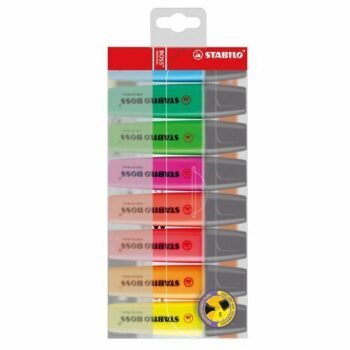 STABILO BOSS Highlighter Chisel Tip Assorted 70/8 - Wallet 8