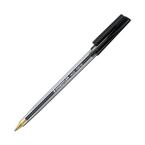 STAEDTLER 430 Stick Ballpoint Pen Medium Black 430M-9 - Pack 10