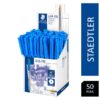 STAEDTLER 430 Stick Ballpoint Pen Medium Blue 430-M3CP50 - Pack 50