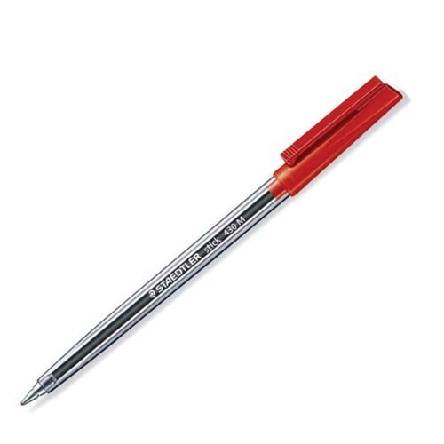 STAEDTLER 430 Stick Ballpoint Pen Medium Red 430M-2 - Pack 10