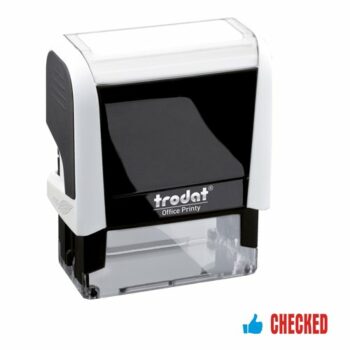 Trodat Office Printy Stamp Self-inking 'CHECKED' Red and Blue 54295