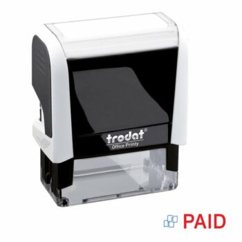Trodat Office Printy Stamp Self-inking 'PAID' Red and Blue 43243