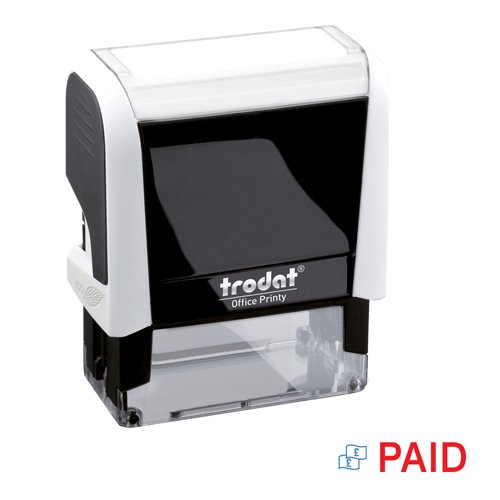 Trodat Office Printy Stamp Self-inking 'PAID' Red and Blue 43243