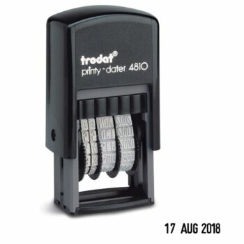 Trodat Printy 4810 Budget Mini Self Inking Dater Stamp Black 70169
