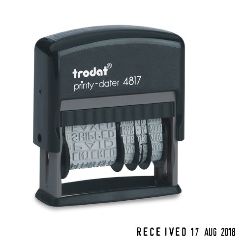 Trodat Printy 4817 Dial-A-Phrase Dater Stamp Self-inking Black T4817 80361