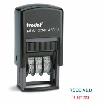 Trodat Printy 4850/L1 Dater Stamp 'RECEIVED' Blue/Red 76313