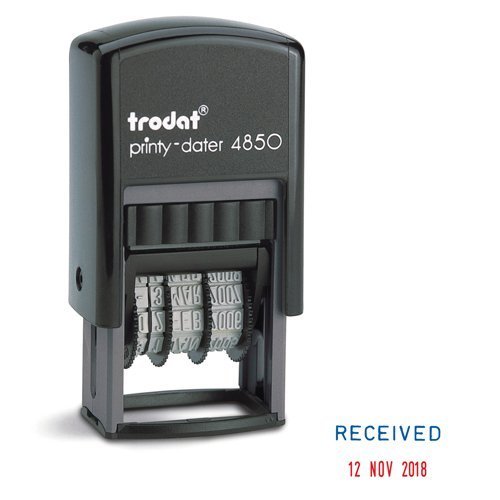 Trodat Printy 4850/L1 Dater Stamp 'RECEIVED' Blue/Red 76313