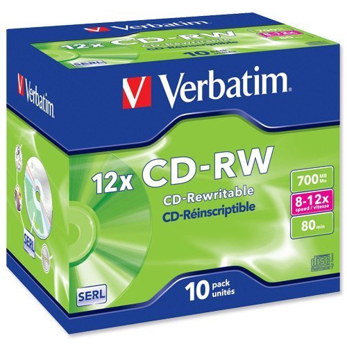 Verbatim CD-RW 12x Jewel Case - Pack 10 43148