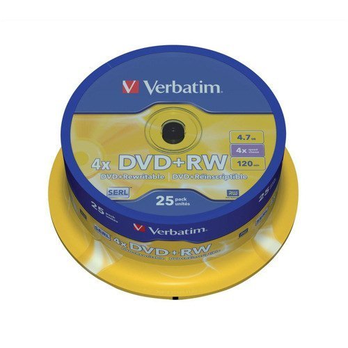 Verbatim DVD+RW 4x Spindle 43489 - Pack 25
