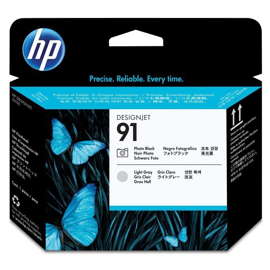 Hewlett Packard - HP Inkjet Printhead Photo Black / Light Grey 91 C9463A