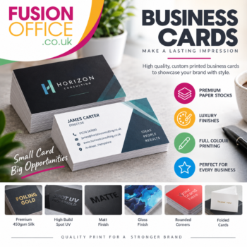Printed Business Cards - Fusion Office Ltd - Andover - Hampshire - UK