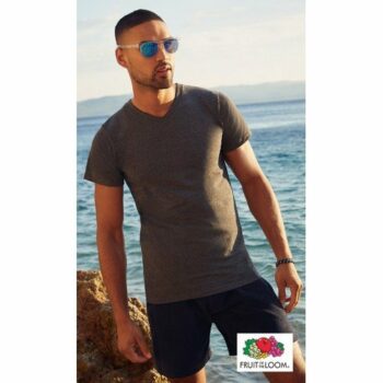 Fruit of the Loom V Neck T Shirt White E913706 [SS7]