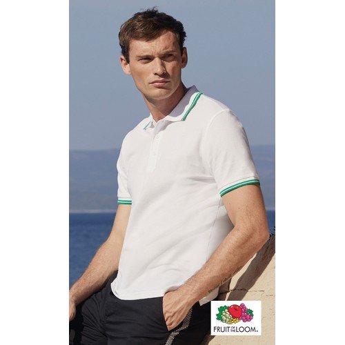 Fruit of the Loom Premium Tipped Cotton Polo Shirt E913803