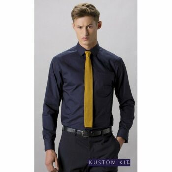Kustom Kit Long Sleeve Tailored Poplin Shirt E913904 [K142]