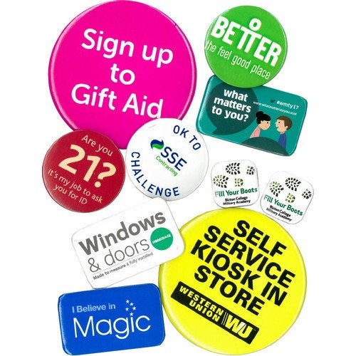 Oblong Button Badge 70x43mm E915504