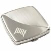 Square Vanity Mirror Matt and Shiny Silver Case E93806