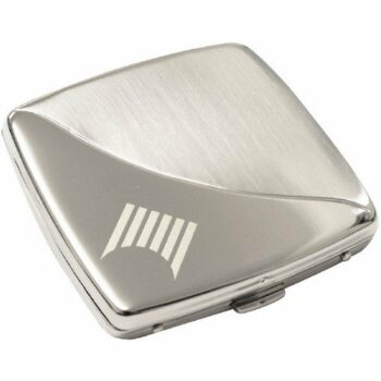 Square Vanity Mirror Matt and Shiny Silver Case E93806