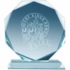 11.5cm Jade Glass Facetted Octagon Award E94301 [R78]