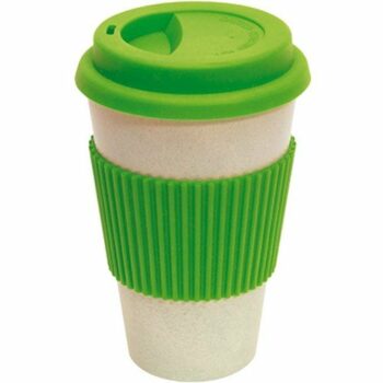 Bamboo Fibre Cup with Silicon Lid and Sleeve E95602