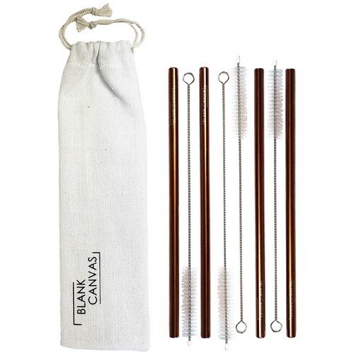 Blank Canvas Stainless Steel Straw Set E95705
