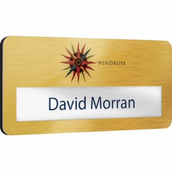 Metal Faced Reusable Name Window Badges E99703 [AW]