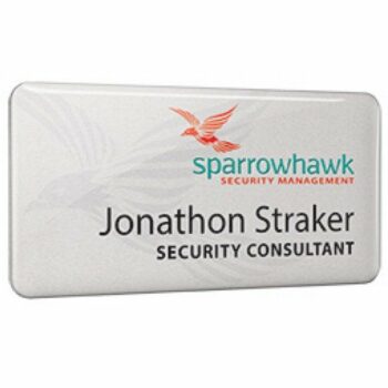 Metal Personalised Name Badges Domed E99704 [AESBFD]