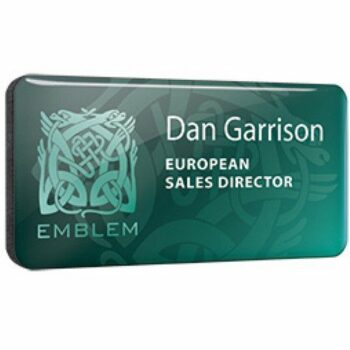 Plastic Personalised Name Badge Domed Finish E99705 [GRAVD]