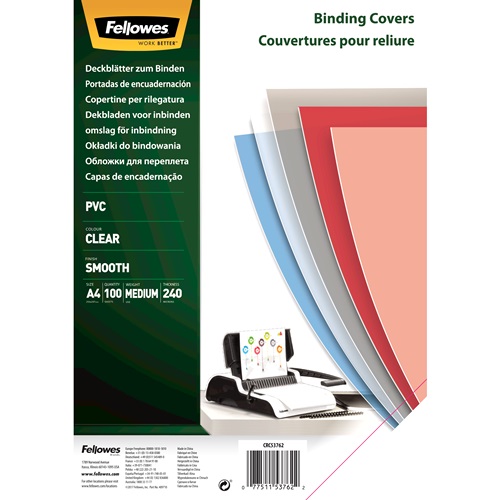 Fellowes Clear PVC Covers 240 Micron A4 - Pack 100 53762