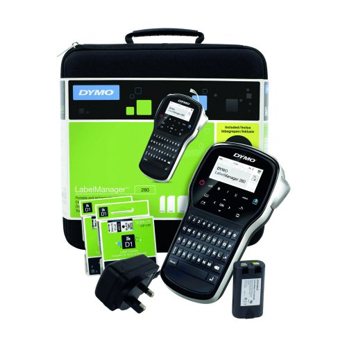 Shop the DYMO D1 LabelManager 280 Kit model 2091152 for efficient labelling solutions. This versatile label maker is perfect for home and office organisation allowing you to create custom labels with ease.