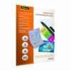 High-quality Fellowes A4 Matt Laminating Pouches ideal for protecting and enhancing your documents. This pack of 25 pouches ensures professional results for all your laminating needs.